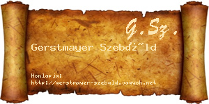Gerstmayer Szebáld névjegykártya